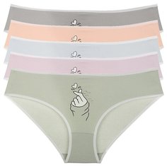 Donella Набор трусов слипы средней посадки, 5 шт., размер M, микс