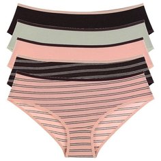 Donella Набор трусов слипы средней посадки, 5 шт., размер M, микс
