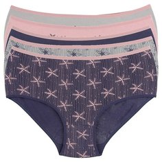 Donella Набор трусов слипы высокой посадки с морским принтом, 5 шт., размер XXL, микс