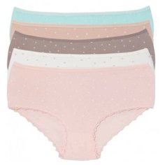 Donella Набор трусов слипы высокой посадки с кружевом и принтом, 5 шт., размер 6XL, микс