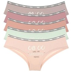 Donella Набор трусов полушорты средней посадки с принтом, 5 шт., размер M, микс