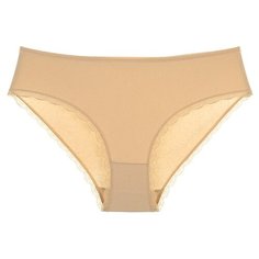 Donella Набор трусов слипы средней посадки с кружевом, 5 шт., размер XXL, бежевый