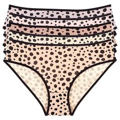 Donella Набор трусов слипы средней посадки с принтом, 5 шт., размер L, микс