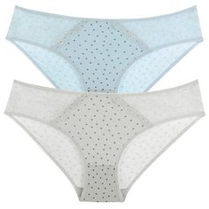 Donella Набор трусов слипы средней посадки с кружевными вставками, 5 шт., размер XXL, микс