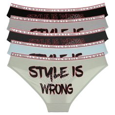 Donella Набор трусов слипы средней посадки с принтом, 5 шт., размер S, микс