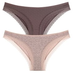 Donella Набор трусов бразилиана средней посадки с кружевом, 5 шт., размер XL, микс
