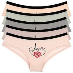 Donella Набор трусов полушорты средней посадки, 5 шт., размер S, микс