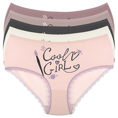 Donella Набор трусов слипы высокой посадки, 5 шт., размер XXL, микс