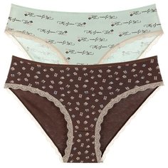 Donella Набор трусов слипы средней посадки с принтом, 5 шт., размер XXL, микс