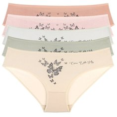 Donella Набор трусов слипы средней посадки, 5 шт., размер M, микс