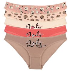 Donella Набор трусов слипы средней посадки с принтом, 5 шт., размер S, микс
