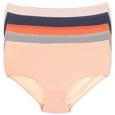 Donella Набор трусов слипы высокой посадки в горошек, 5 шт., размер L, микс