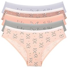 Donella Набор трусов слипы средней посадки, 5 шт., размер XXL, микс