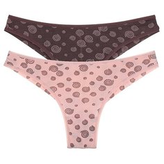 Donella Набор трусов бразилиана средней посадки с принтом Ракушки, 5 шт., размер S, микс