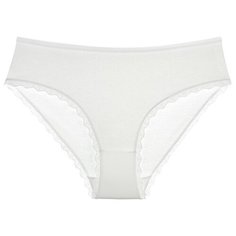 Donella Набор трусов слипы средней посадки с кружевной тесьмой, 5 шт., размер 3XL, белый
