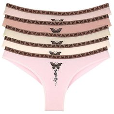 Donella Набор трусов бразилиана с принтом, 5 шт., размер S, микс