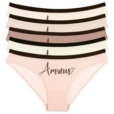 Donella Набор трусов слипы низкой посадки с принтом, 5 шт., размер M, микс