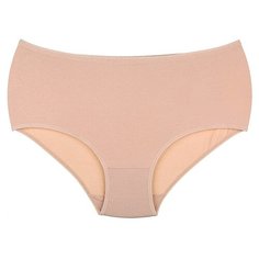 Donella Набор трусов слипы высокой посадки, 5 шт., размер 5XL, бежевый