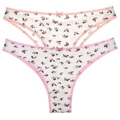 Donella Набор трусов бразилиана средней посадки с принтом Бабочки, 5 шт., размер XL, микс