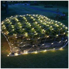 Гирлянда Vegas Сеть световая мигающая (150 x 120 см), 144 ламп, теплый белый/холодный белый/прозрачный провод