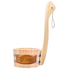 Банные штучки Ковш-черпак бондарный с вертикальной ручкой 600 мл бежевый