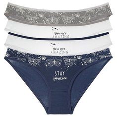 Donella Набор трусов слипы низкой посадки с принтом бабочки, 5 шт., размер XXL, микс