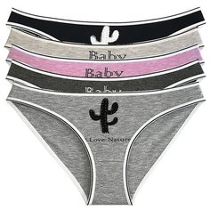 Donella Набор трусов слипы низкой посадки с принтом, 5 шт., размер XL, микс