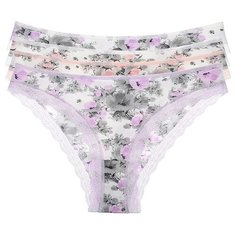 Donella Набор трусов бразильяна с кружевом, 5 шт., размер S, микс