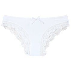 Donella Набор трусов слипы низкой посадки с кружевом, 5 шт., размер XXL, белый