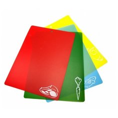 Набор разделочных досок BRADEX TK 0174, 38х28 см, 4 шт., красный/зеленый/голубой/желтый