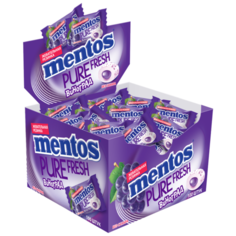 Жевательная резинка MENTOS Pure Fresh Виноград без сахара в коробке 100 шт