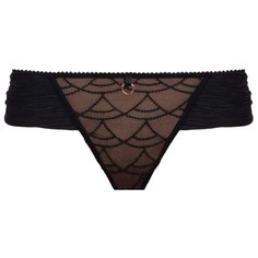 Empreinte Трусы стринги Diane средней посадки с вышивкой, размер 48, черный