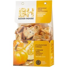 Хлебцы итальянские пшеничные BAKER HOUSE с семенами тыквы, оливковым маслом и морской солью 250 г