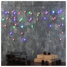 Гирлянда Luazon Lighting Бахрома шарики 3556860 180 см, 48 ламп, разноцветные диоды/прозрачный провод