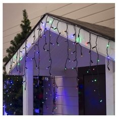 Гирлянда Luazon Lighting Бахрома, 160 LED, 300х60 см, 160 ламп, разноцветный/черный