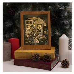 Панно Luazon Lighting Снеговик 13.5 х 17 см, коричневый