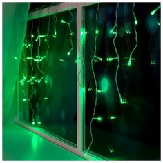 Гирлянда Luazon Lighting Бахрома 80 LED, 300х50 см, 80 ламп, зеленый/бесцветный провод