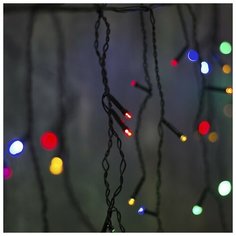 Гирлянда Luazon Lighting Бахрома 80 LED, 300х50 см, 80 ламп, мульти/черный провод