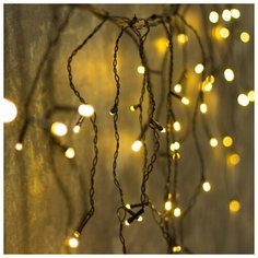 Гирлянда Luazon Lighting Бахрома 80 LED, 300х50 см, 80 ламп, теплый белый/черный провод