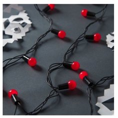 Гирлянда Luazon Lighting Нить с насадками Шарики большие d=1.5 см 185547/671564/671567 2000 см, 200 ламп, красный/черный провод