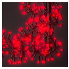 Гирлянда Luazon Lighting Мишура шарики 35841 / 10803, 300 см, 288 ламп, красный/прозрачный провод