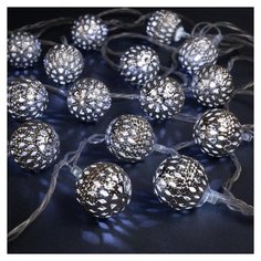 Гирлянда Luazon Lighting Нить с насадками Шарик с узором 2388624 400 см, 20 ламп, белый