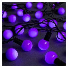 Гирлянда Luazon Lighting Нить с насадками Шарики большие d=2.5 см 1855 1000 см, 100 ламп, фиолетовый/черный провод