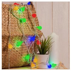 Гирлянда Luazon Lighting Decor Шарики 500 см, 30 ламп, разноцветный/прозрачный провoд