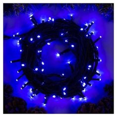 Гирлянда Luazon Lighting Нить Spec 1000 см, 100 ламп, синий/черный провод