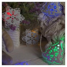 Гирлянда Luazon Lighting Нить Елки и снежинки (3590732) 400 см, 20 ламп, мульти