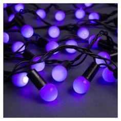 Гирлянда Luazon Lighting 185546, 100 ламп, фиолетовый/черный провод