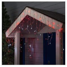 Гирлянда Luazon Lighting Бахрома, 160 LED, 300х60 см, 160 ламп, красный/прозрачный провод
