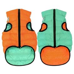 Жилет для собак AiryVest Lumi двусторонний светящийся 50 M оранжевый/салатовый