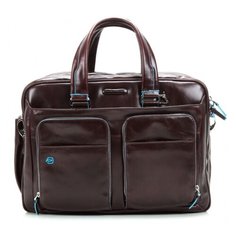 Сумка мессенджер PIQUADRO, натуральная кожа, коричневый